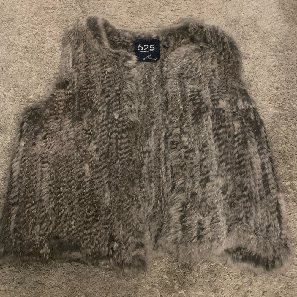 525 America Grey Fur Vest